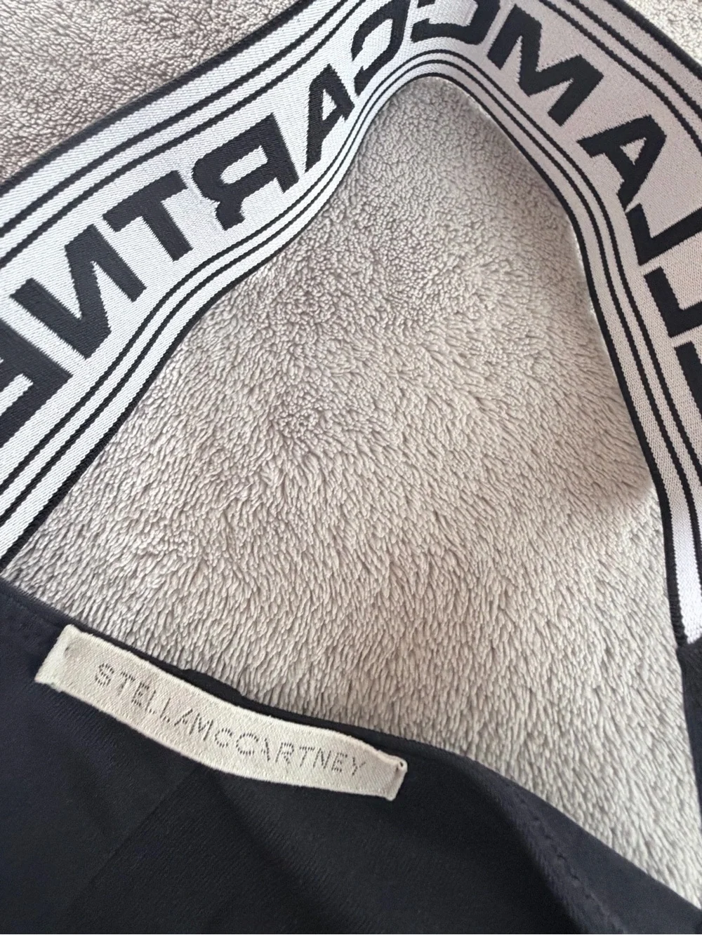 Stella McCartney Black White Logo Bikini Top with Black Bottom Size S